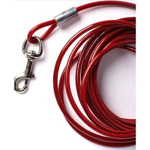 Prevue Pet Products Cobra Strength 50ft Red Coiled Tie Out Cable Dog Trolley Set